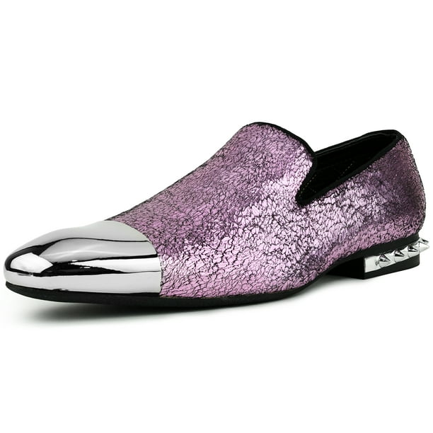 Men’s Fashion Metal Head Pointy Toe Punk Slip On Loafers Leather Shoes Plus Size Men’s Fashion Metal Head Pointy Toe Punk Slip On Loafers Leather Shoes Plus Size